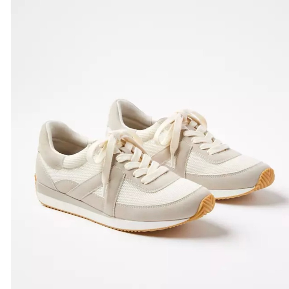 LOFT Cream and Tan Sneakers